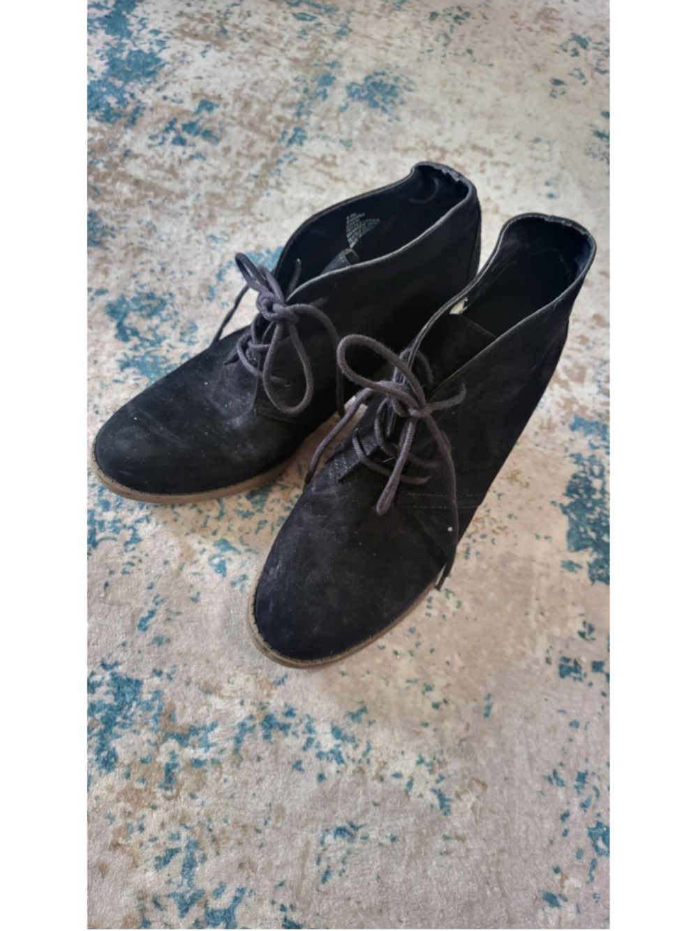 MIA Black Suede Lace Up Ankle Boots Size 8.5